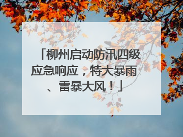 柳州启动防汛四级应急响应，特大暴雨、雷暴大风！